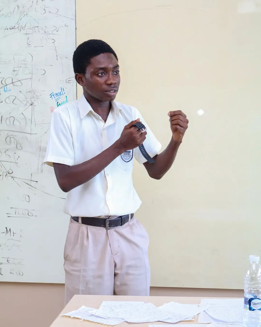 Debater making a point
